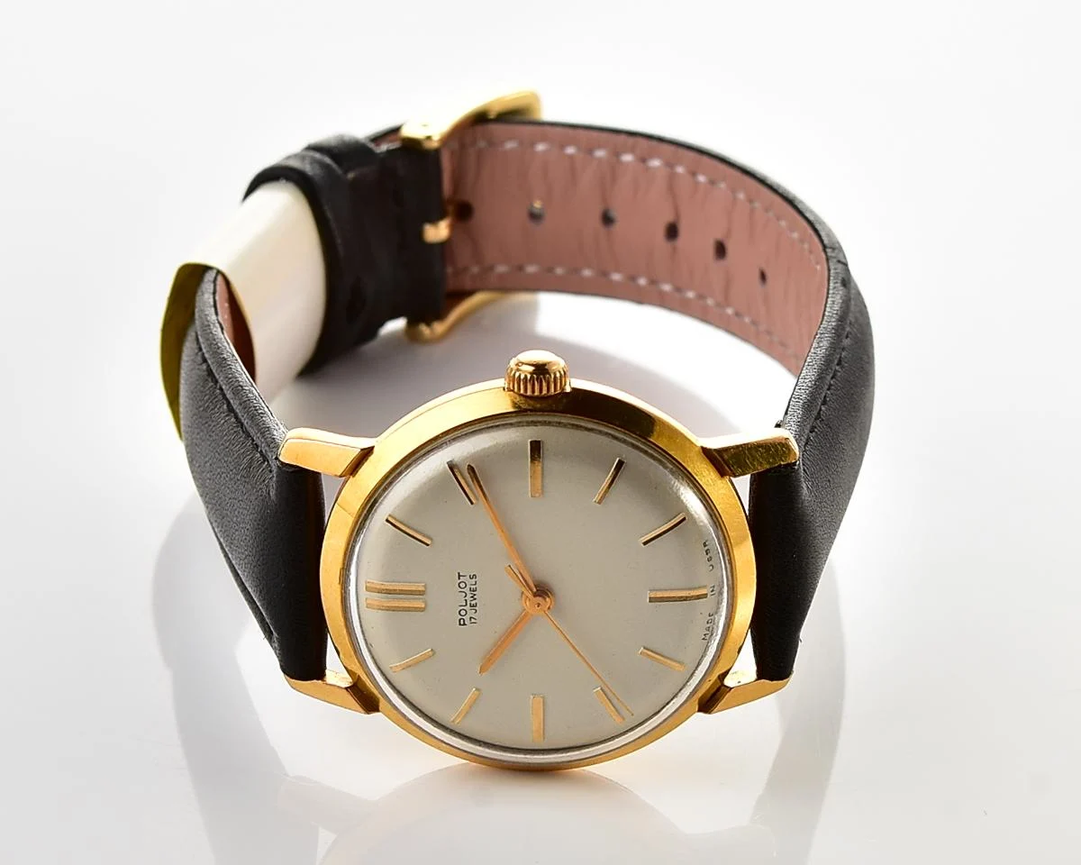 Excellent vintage gold-plated Poljot mechanical watch