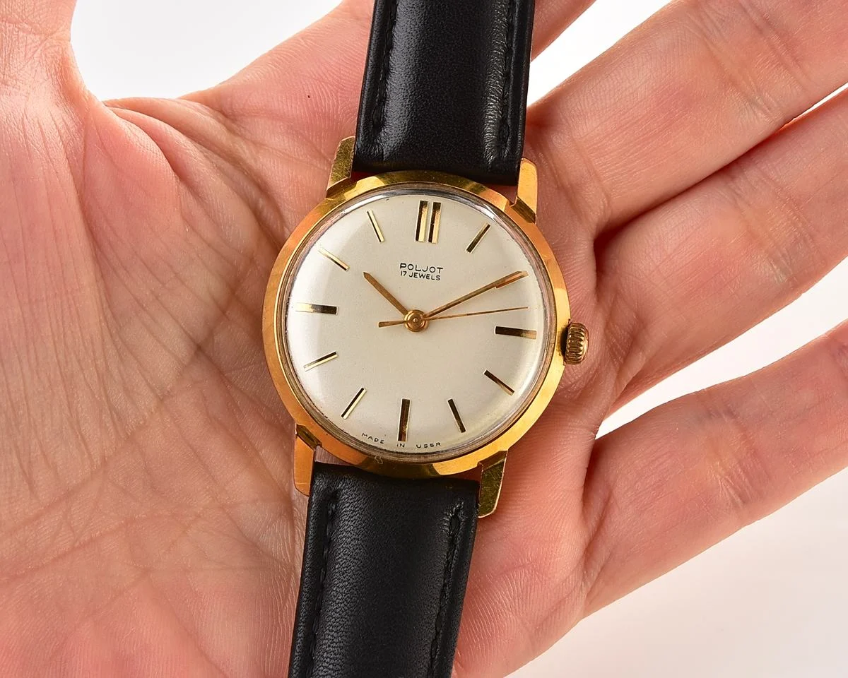 Excellent vintage gold-plated Poljot mechanical watch