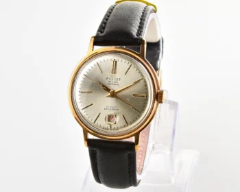 Rare version! Beautiful automatic vintage gold-plated watch Poljot De Luxe!