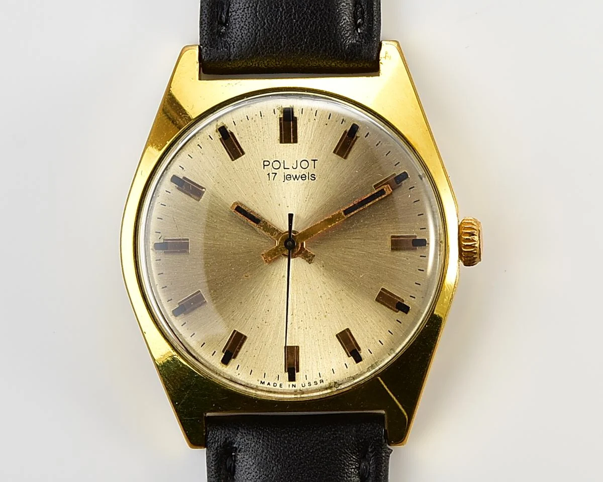 Vintage Soviet Poljot gold-plated mechanical watch
