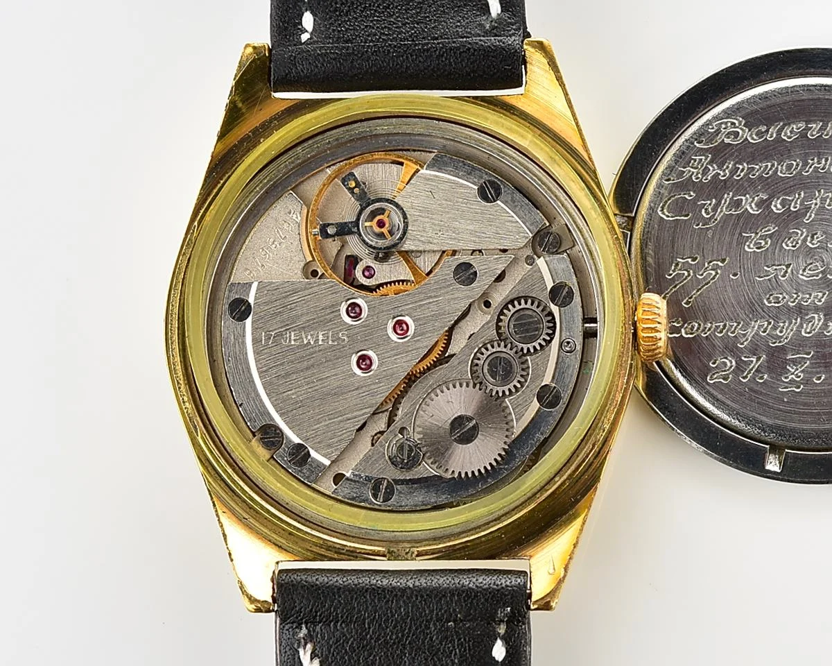 Vintage Soviet Poljot gold-plated mechanical watch