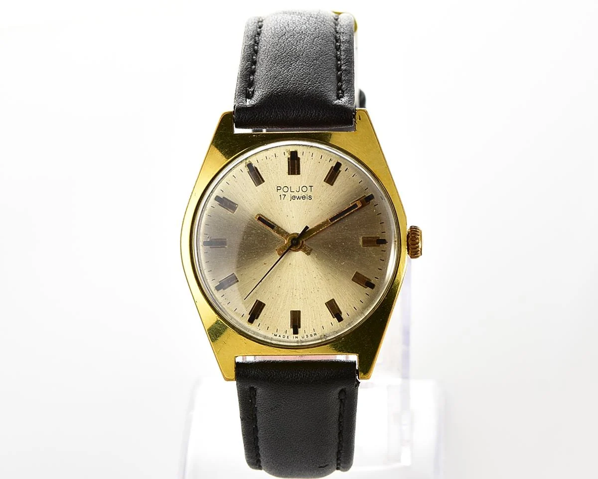 Vintage Soviet Poljot gold-plated mechanical watch