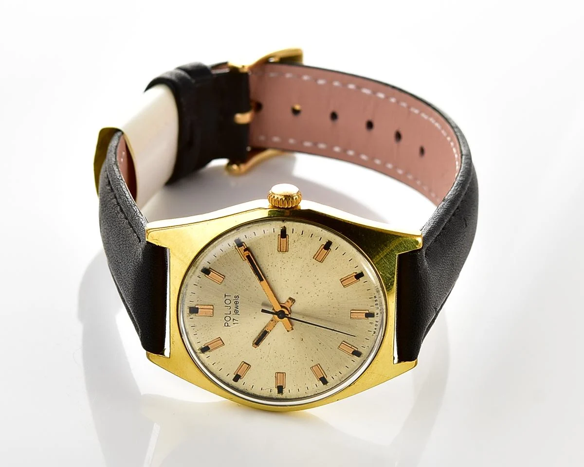 Vintage Soviet Poljot gold-plated mechanical watch