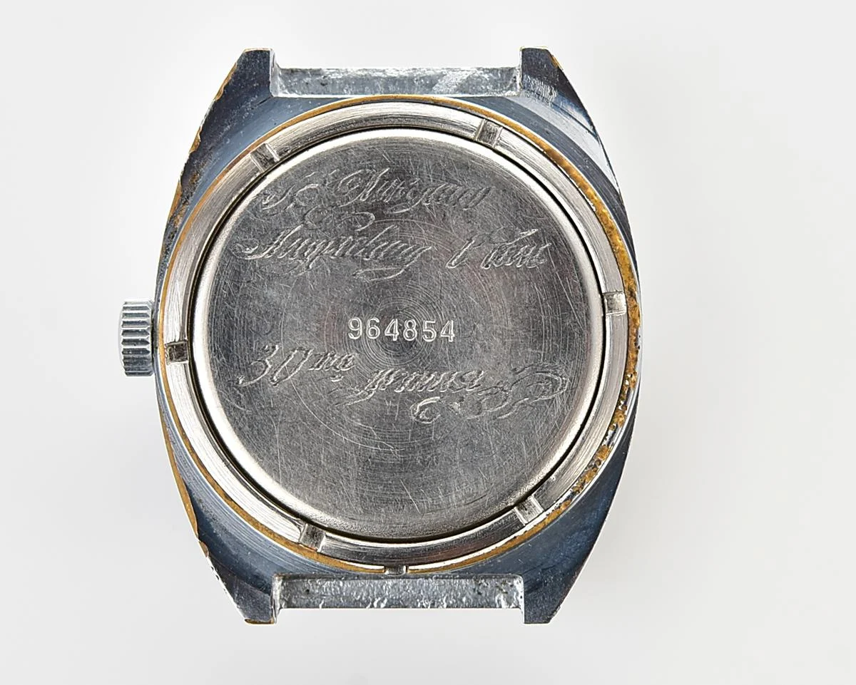 Raketa vintage mechanical wrist watch with double calendar