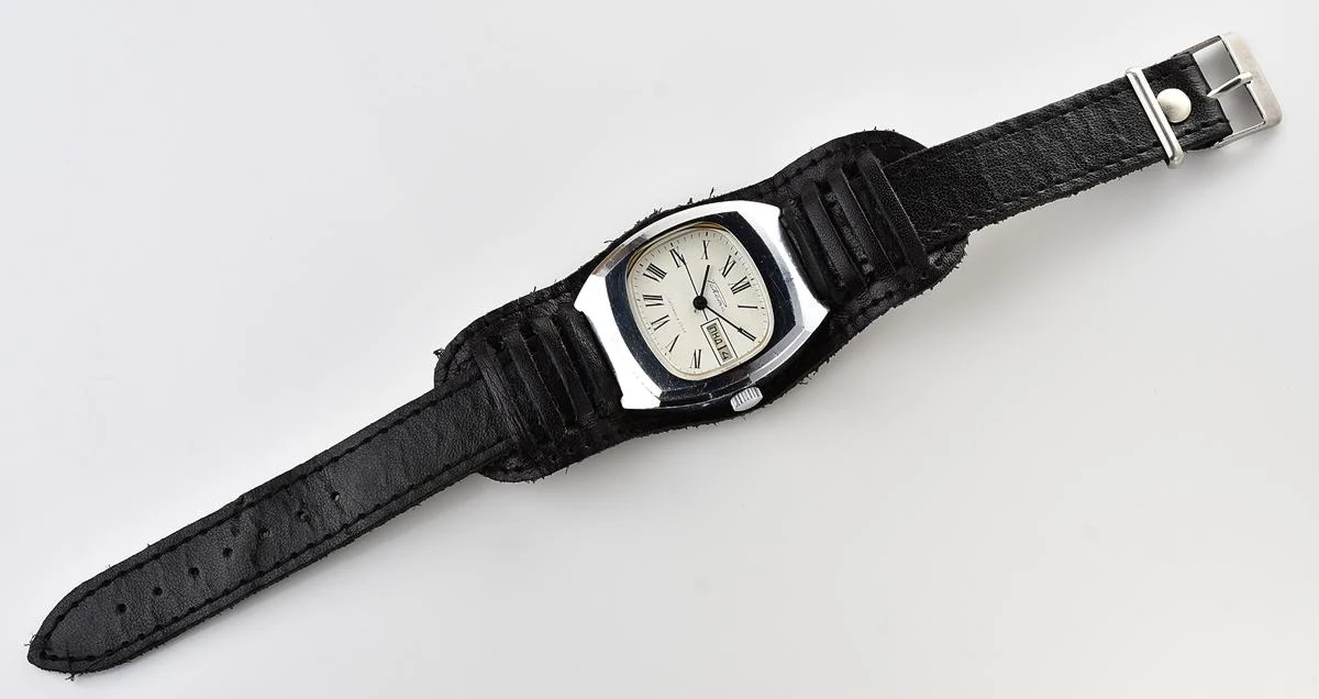 Raketa vintage mechanical wrist watch with double calendar