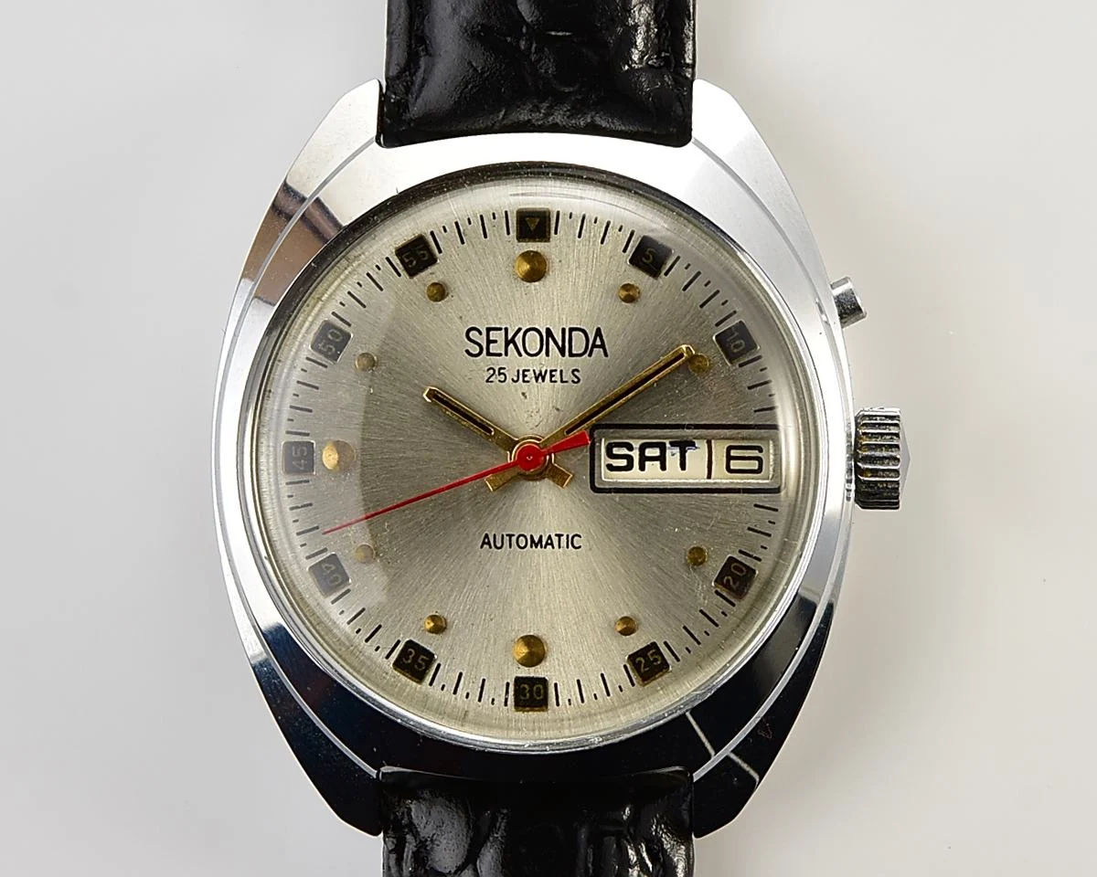 Soviet vintage Sekonda mechanical watch with automatic self winding movement