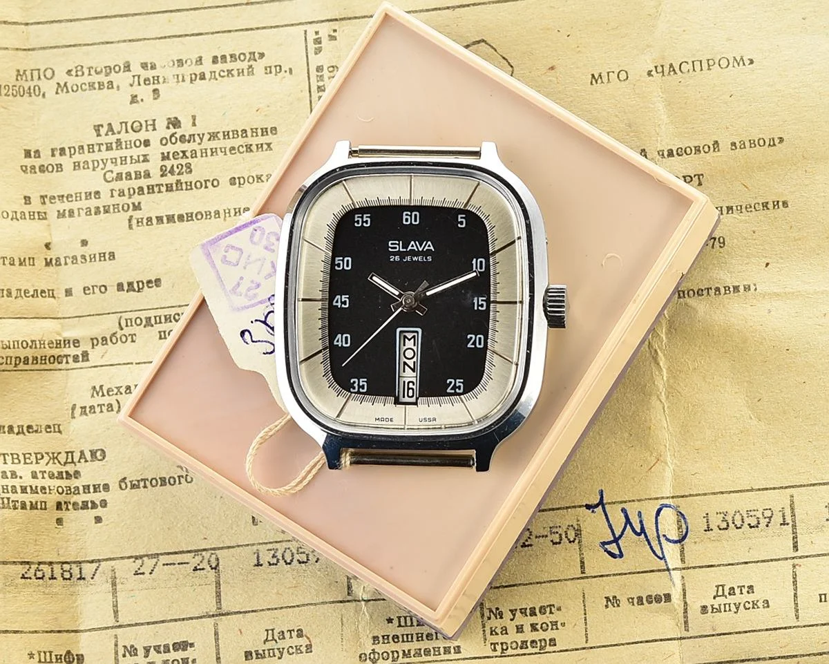 TIME CAPSULE: Large Soviet mechanical vintage watch Slava, New Old Stock (NOS)!