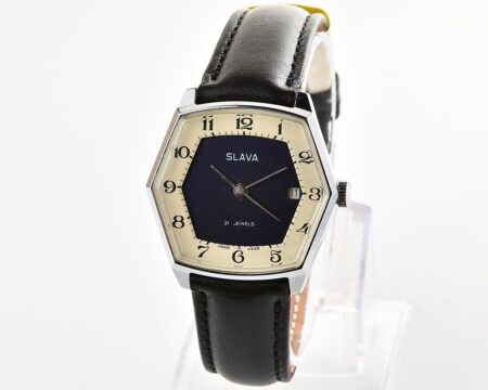 Excellent hexagonal Slava soviet mechanical vintage watch