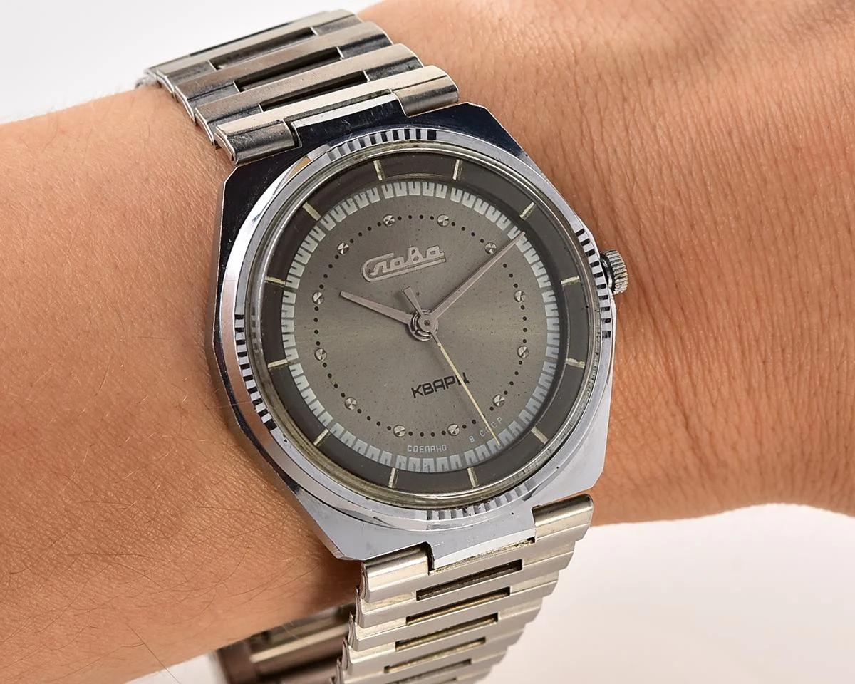 Soviet Slava watch with quartz movement