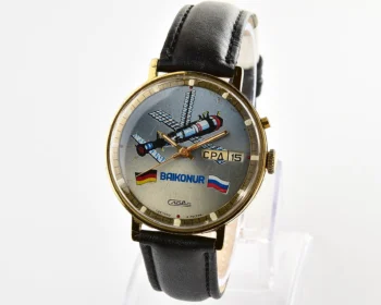 Slava Baikonur mechanical watch with Mir space station