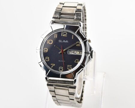 Slava soviet mechanical vintage watch with Slava steel bracelet
