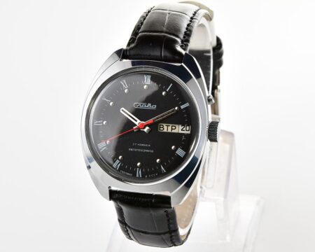 Excellent Slava soviet mechanical vintage watch with automatic self-winding movement