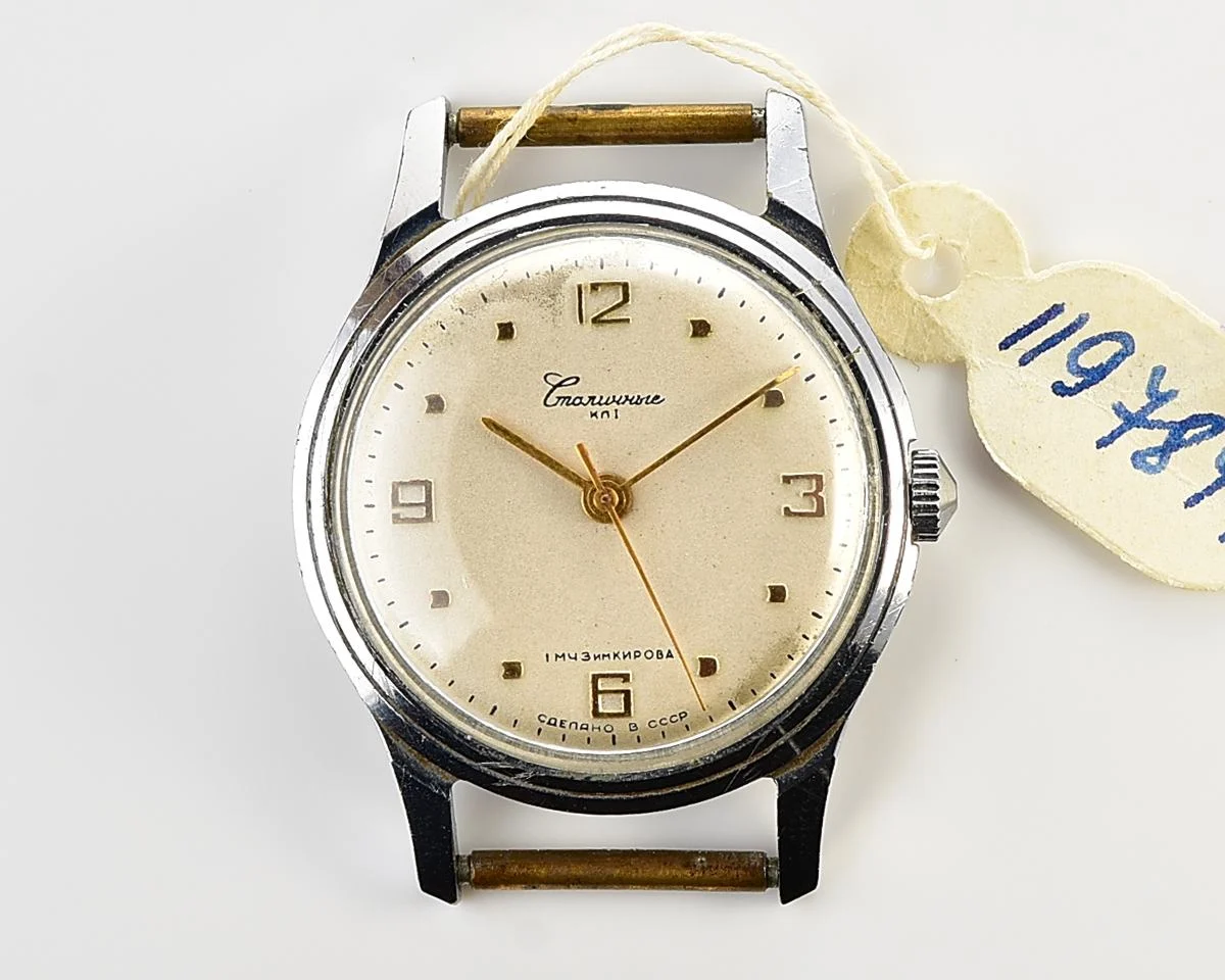 Excellent vintage Stolichnie Soviet wristwatch with original box and passport - 1st Moskow Watch Factory