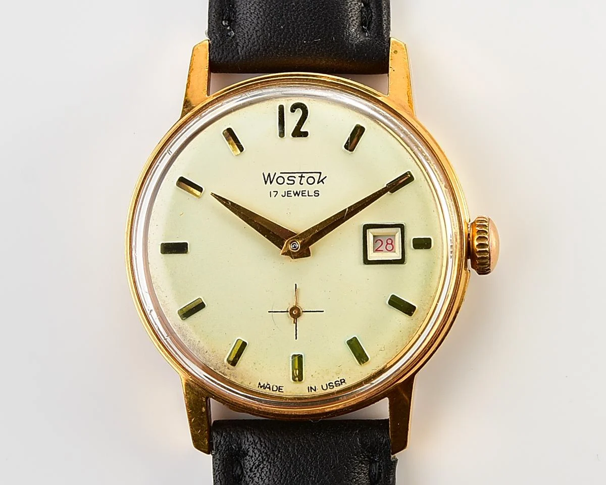 Vintage Soviet Wostok (Vostok) mechanical gold-plated wrist watch