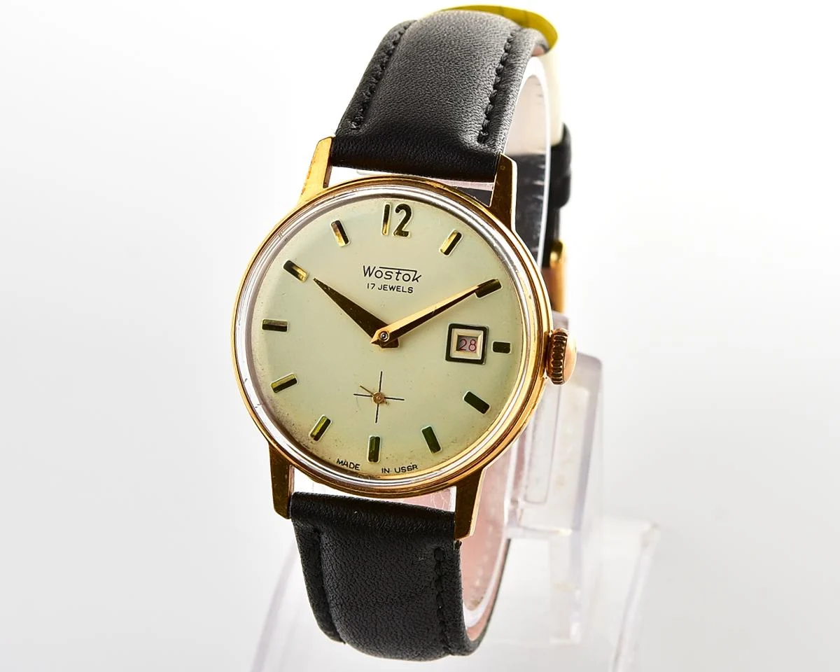 Vintage Soviet Wostok (Vostok) mechanical gold-plated wrist watch