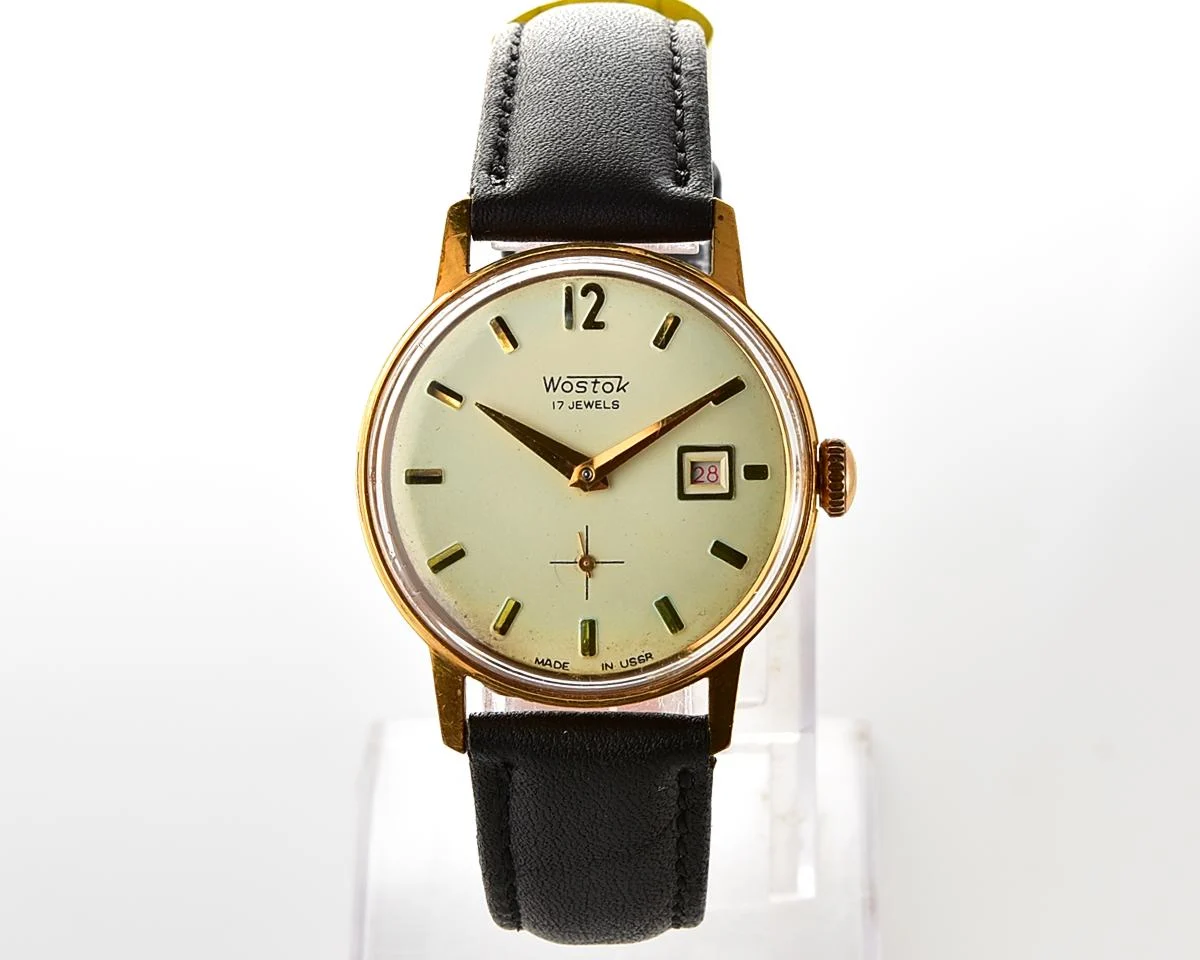 Vintage Soviet Wostok (Vostok) mechanical gold-plated wrist watch