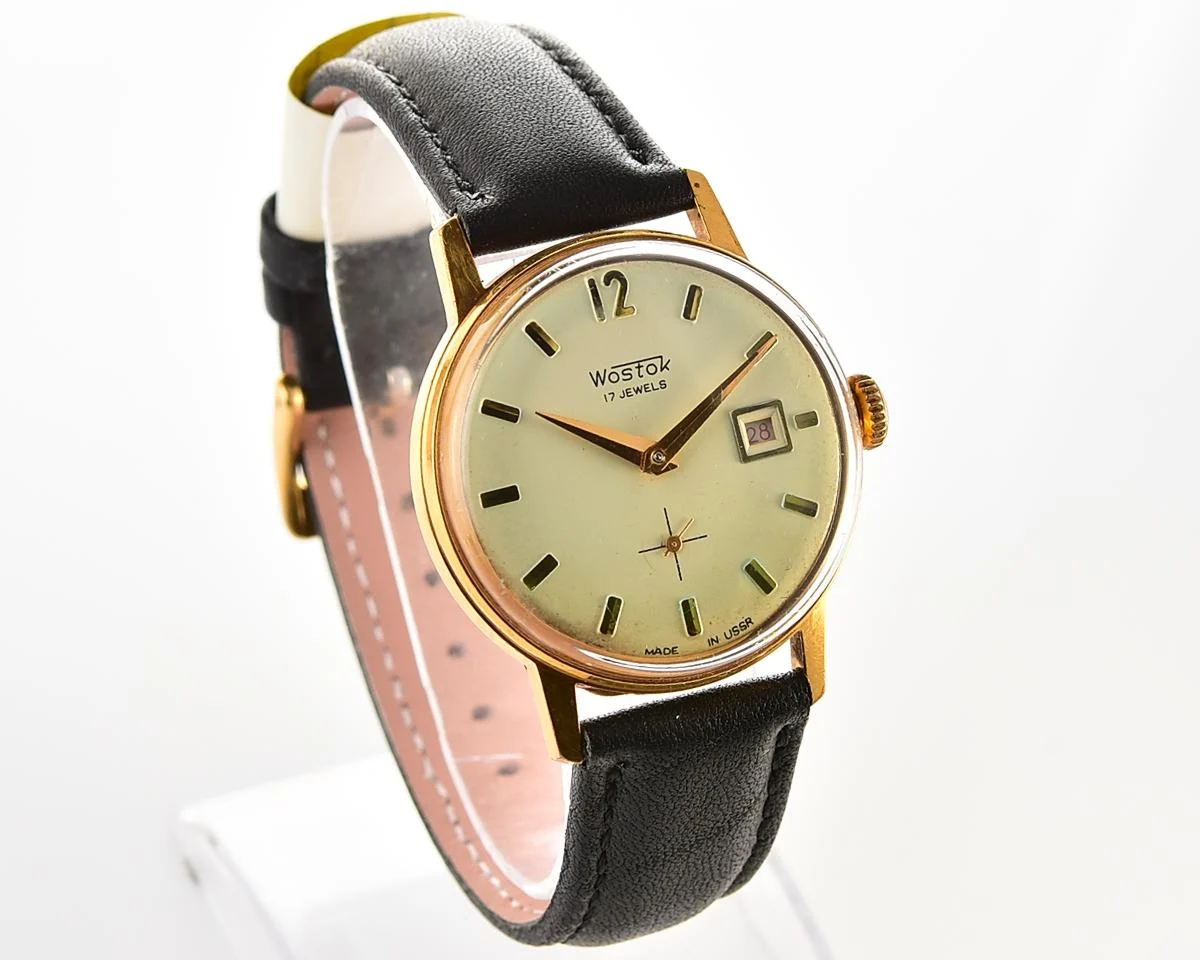 Vintage Soviet Wostok (Vostok) mechanical gold-plated wrist watch