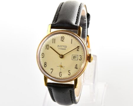 Excellent vintage soviet Wostok (Vostok) mechanical gold-plated wrist watch