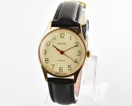 Excellent Vostok mechanical gold-plated wristwatch