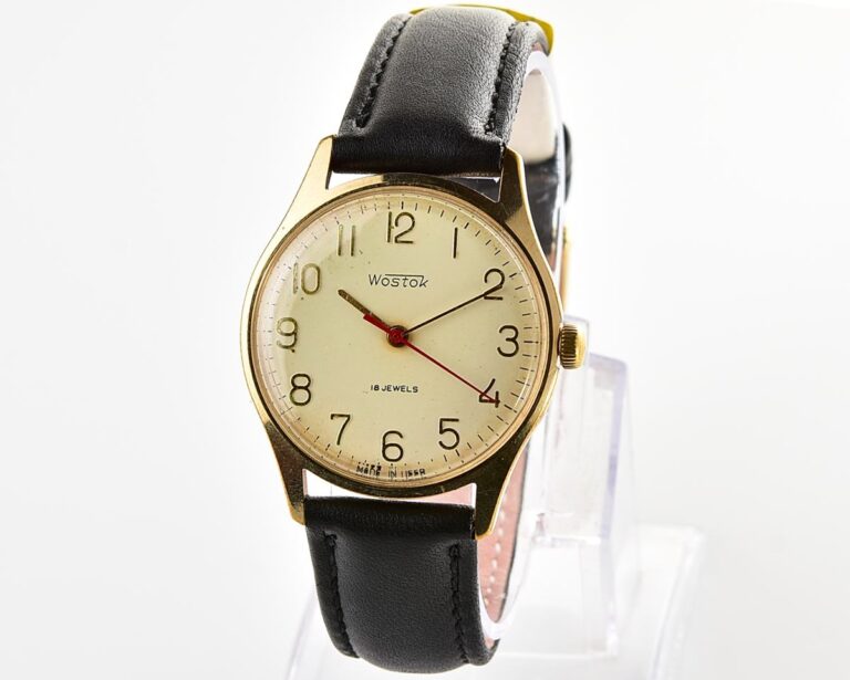 Excellent Vostok mechanical gold-plated wristwatch