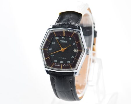 Hexagonal Slava soviet mechanical vintage watch