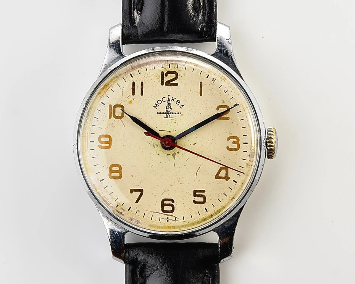 Uncommon version vintage Soviet mechanical watch Moskva