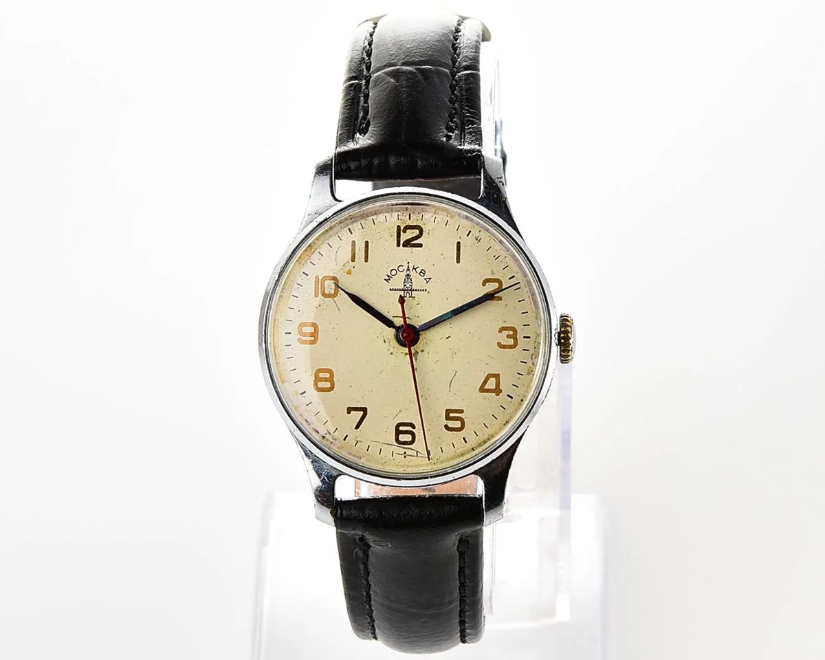 Uncommon version vintage Soviet mechanical watch Moskva