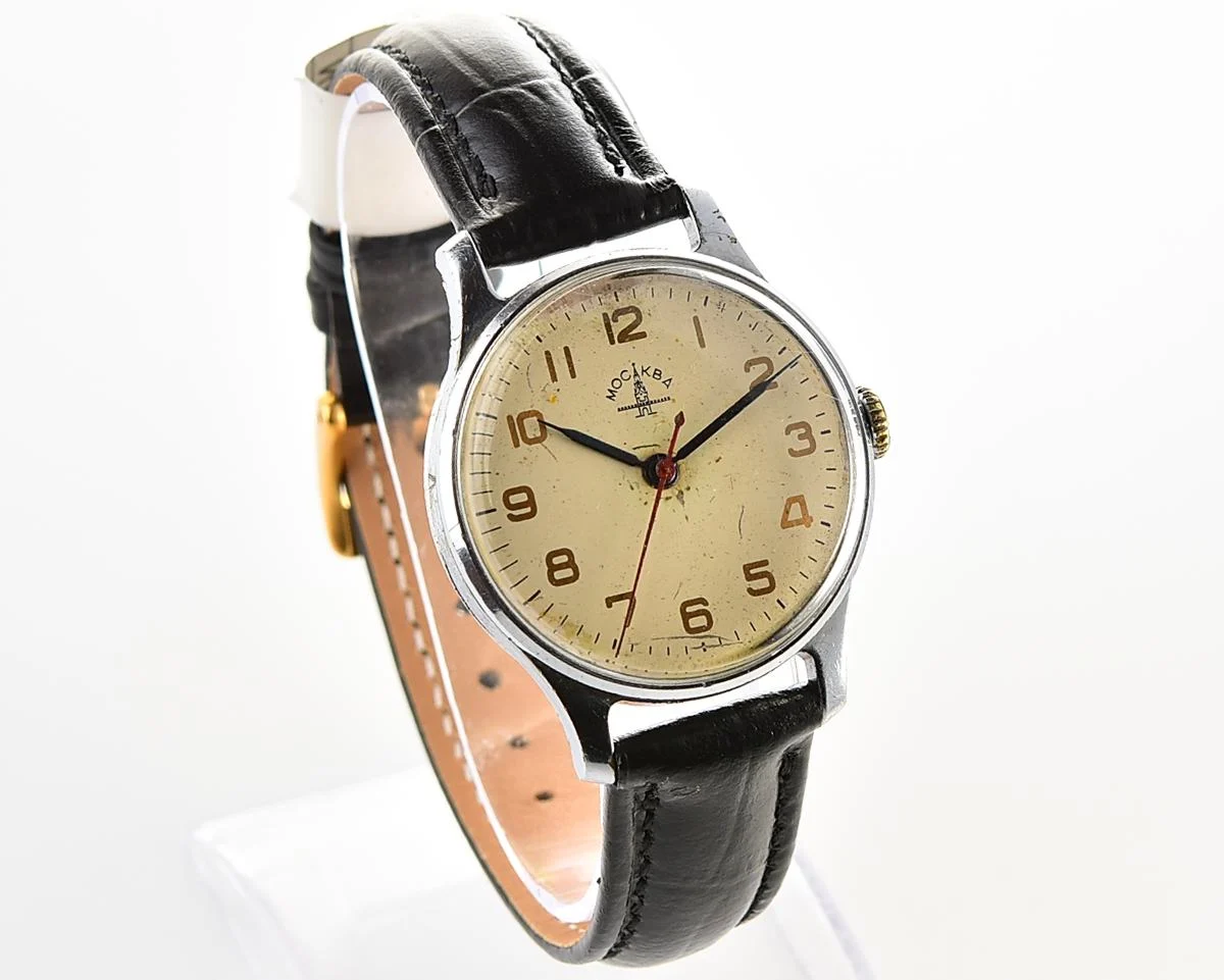 Uncommon version vintage Soviet mechanical watch Moskva