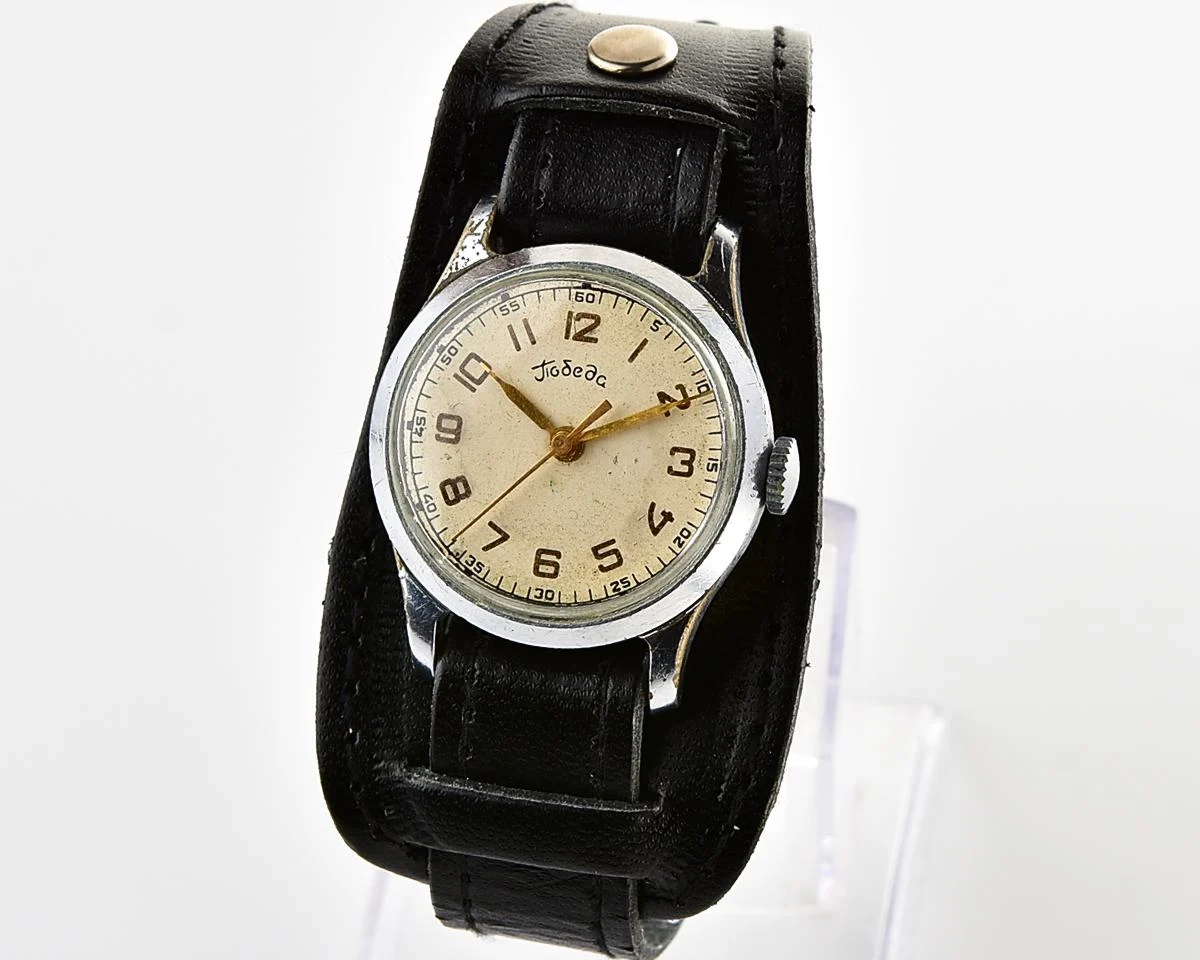 Vintage Soviet mechanical watch Pobeda Zim from the 1950s