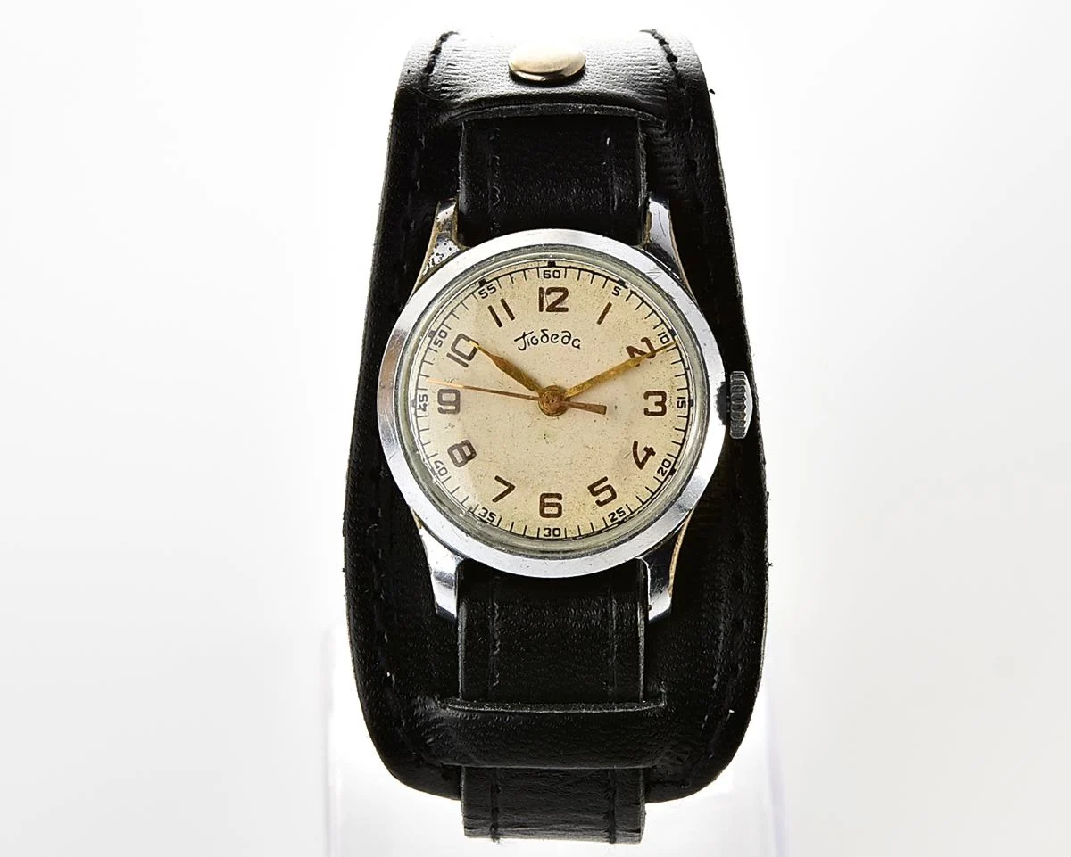 Vintage Soviet mechanical watch Pobeda Zim from the 1950s
