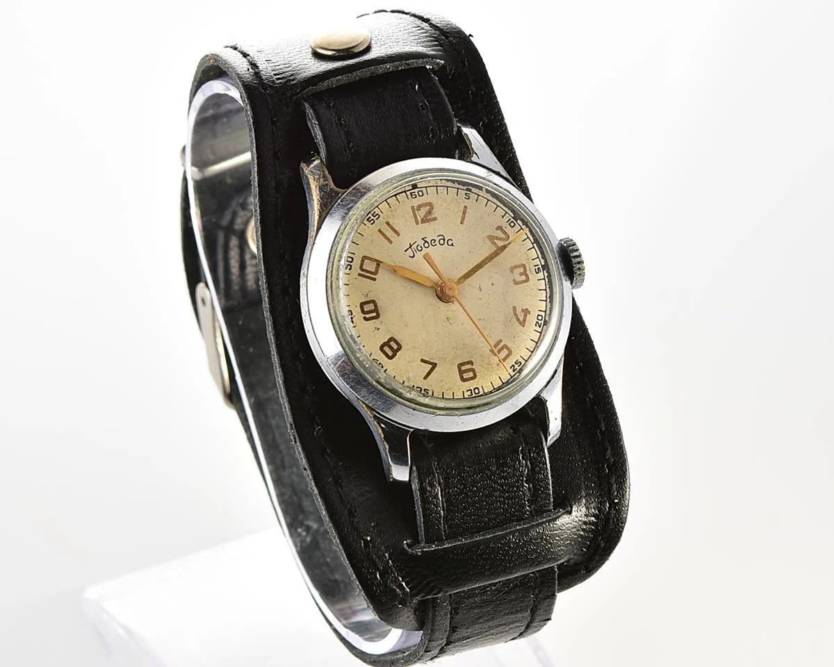 Vintage Soviet mechanical watch Pobeda Zim from the 1950s