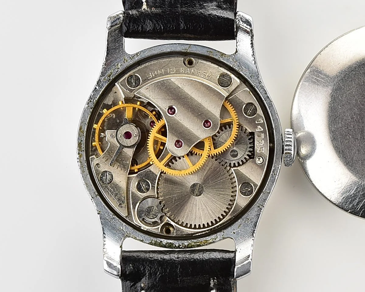 Vintage Soviet mechanical Pobeda watch with central second hand