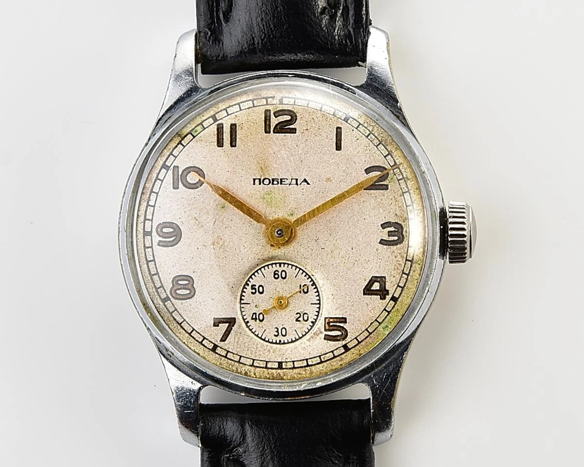 Soviet mechanical Pobeda watch in "hermetic" case, PChZ, from 1950s