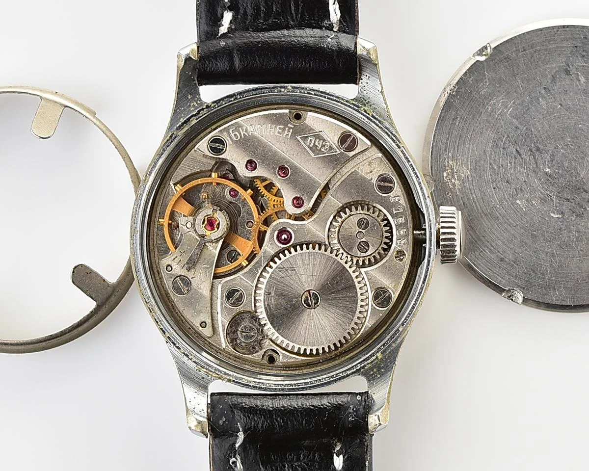Soviet mechanical Pobeda watch in "hermetic" case, PChZ, from 1950s