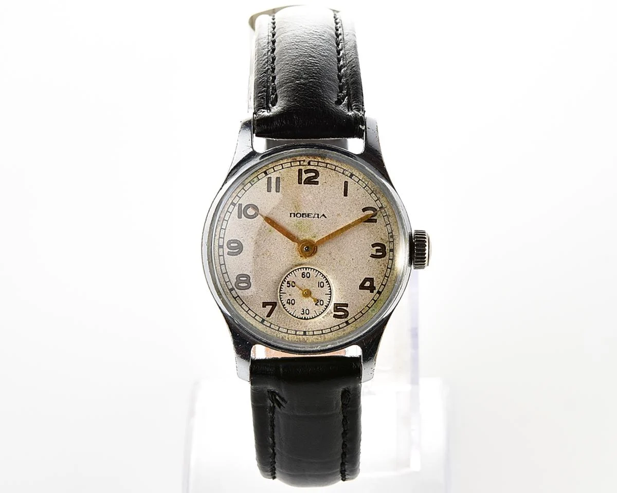 Soviet mechanical Pobeda watch in "hermetic" case, PChZ, from 1950s
