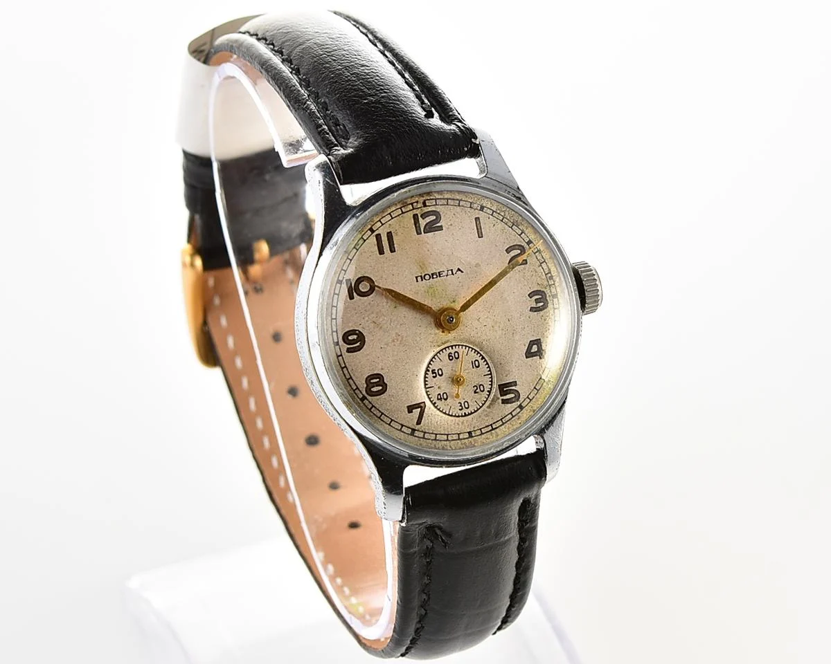 Soviet mechanical Pobeda watch in "hermetic" case, PChZ, from 1950s