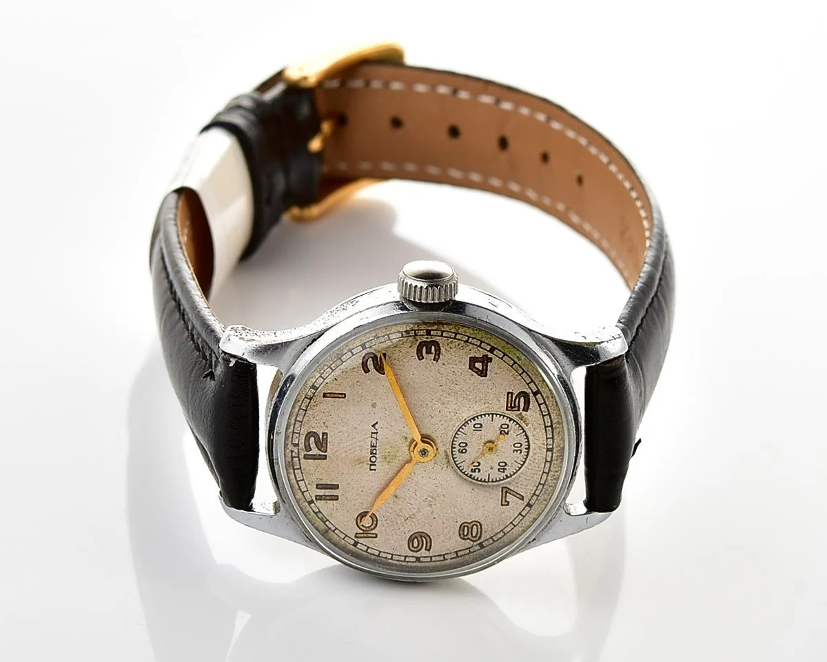 Soviet mechanical Pobeda watch in "hermetic" case, PChZ, from 1950s