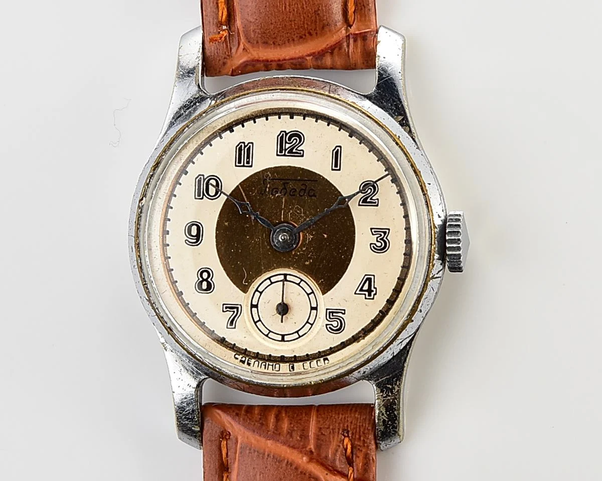 Vintage Soviet mechanical watch Pobeda Zim from the 1950s