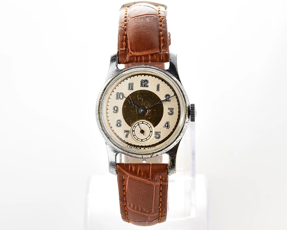 Vintage Soviet mechanical watch Pobeda Zim from the 1950s