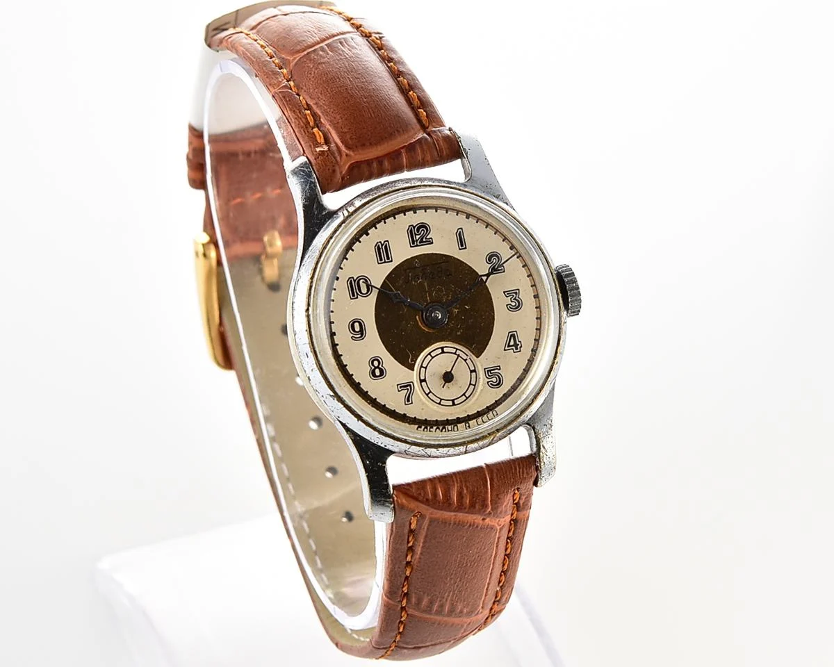 Vintage Soviet mechanical watch Pobeda Zim from the 1950s