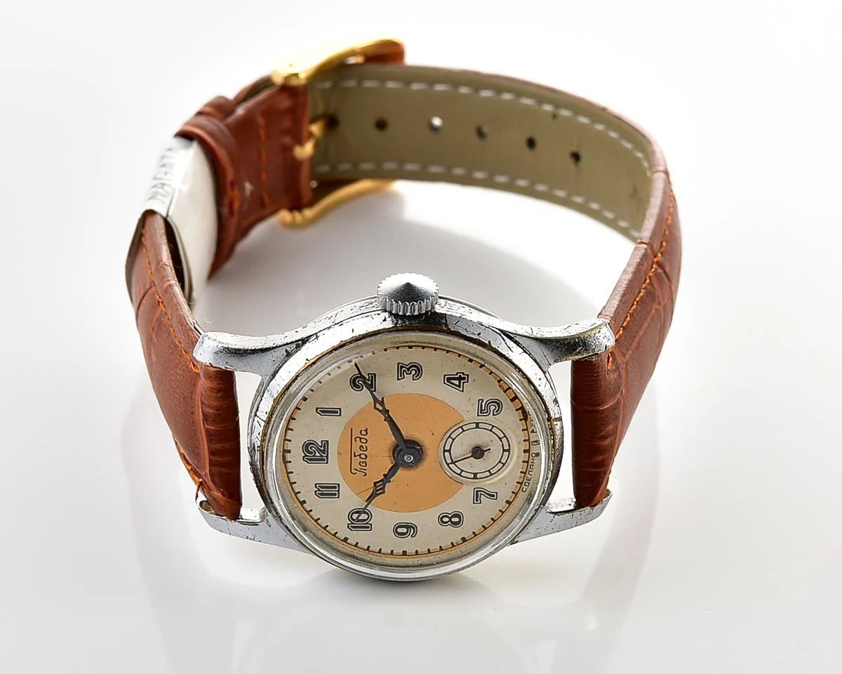 Vintage Soviet mechanical watch Pobeda Zim from the 1950s