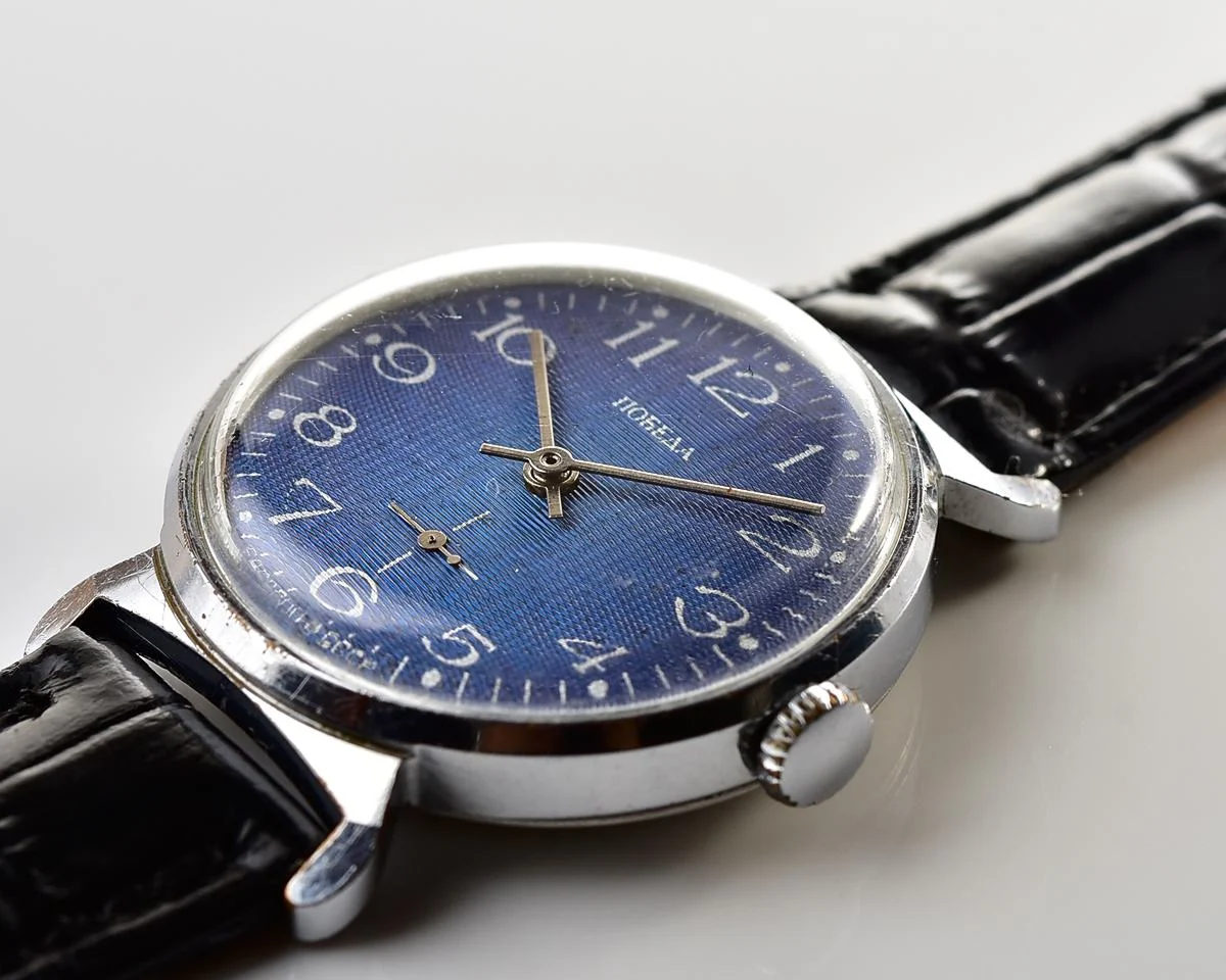 Soviet Pobeda vintage mechanical wrist watch