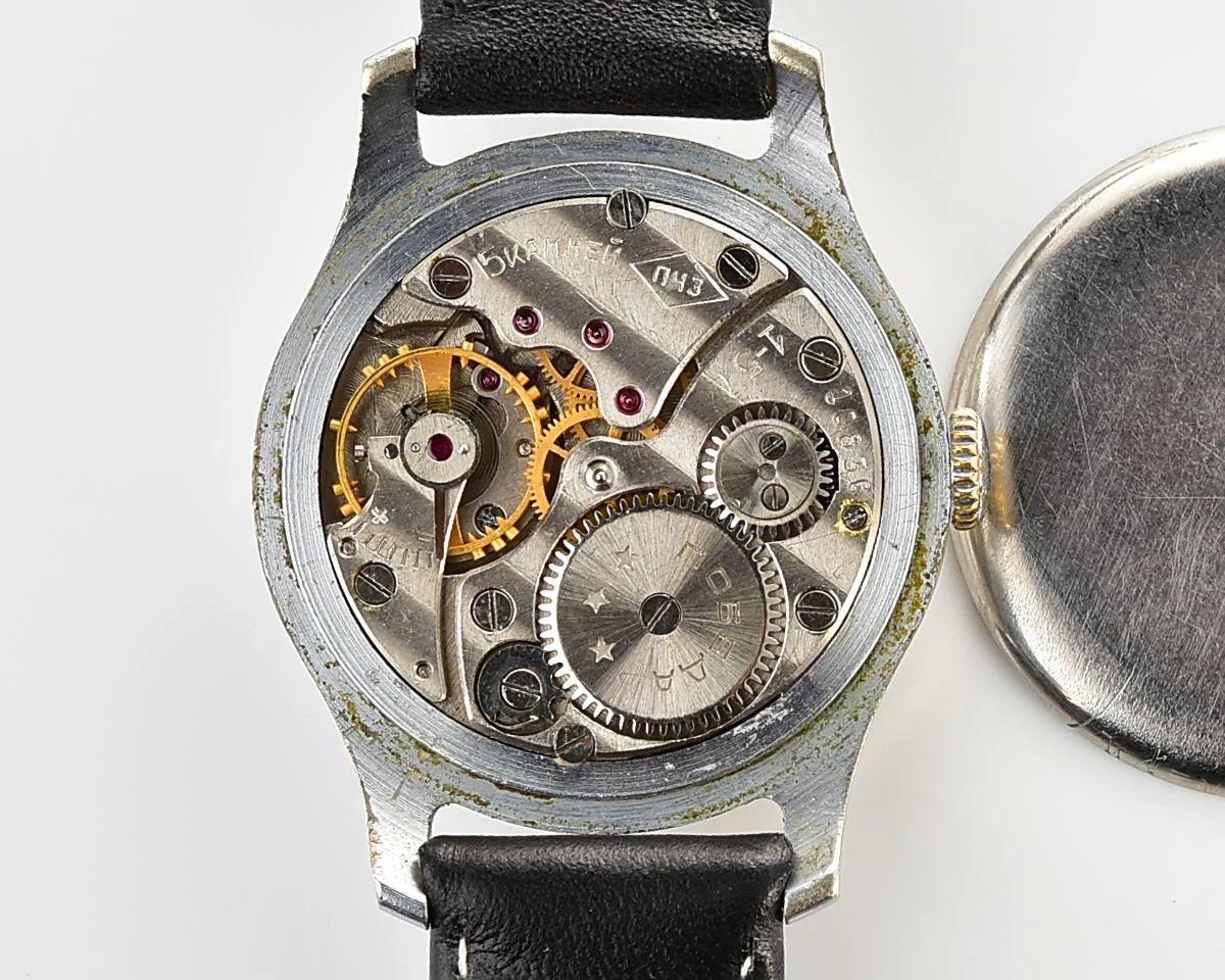 Vintage Soviet mechanical Pobeda wristwatch, PChZ, the 4th quarter of 1957