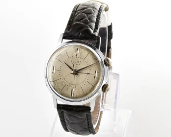 Vintage Soviet mechanical watch Poljot with cream dial & alarm clock function