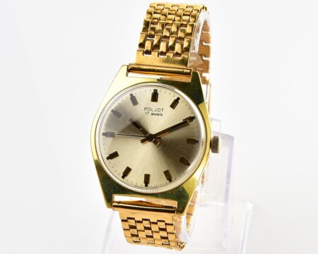 Excellent soviet POLJOT gold-plated vintage mechanical watch