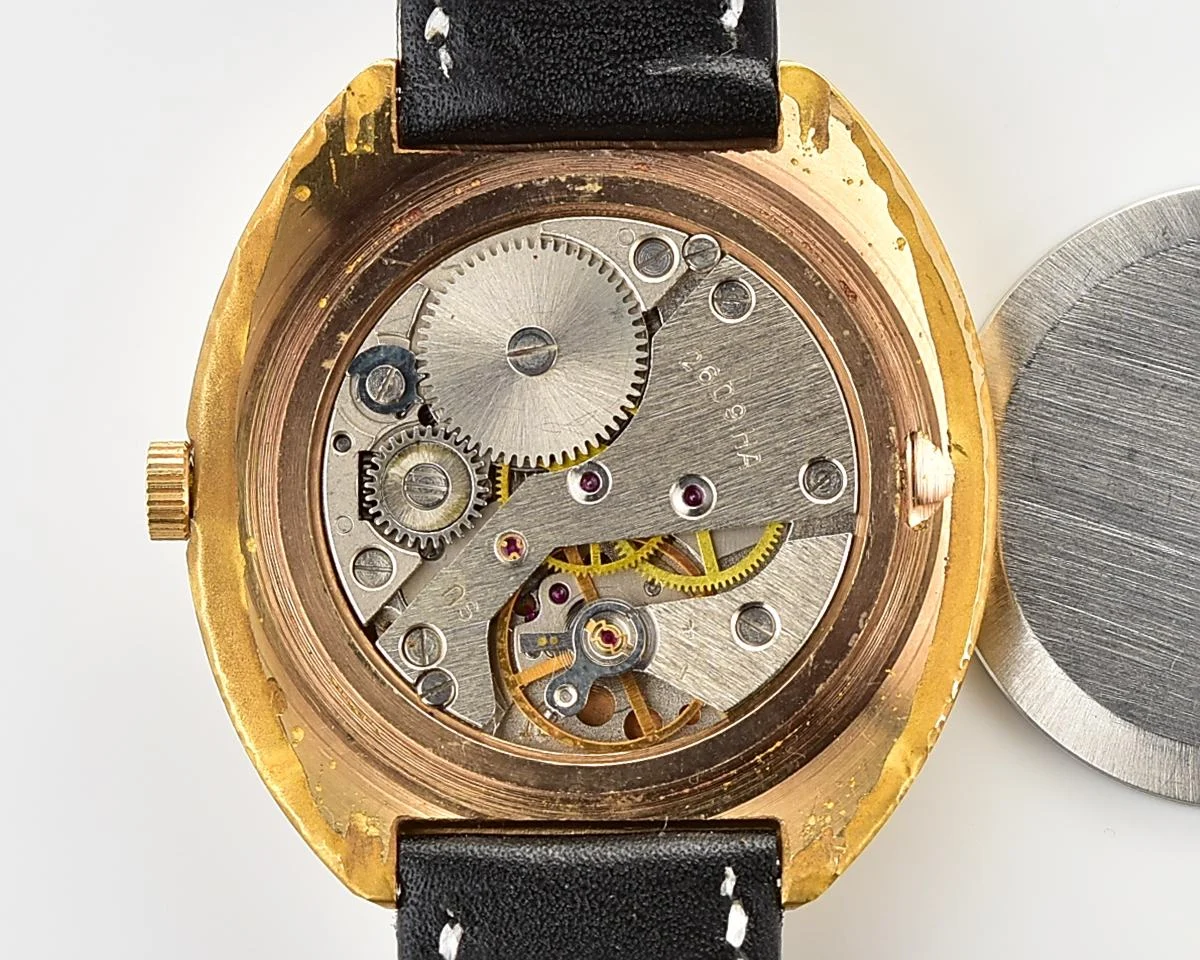 Soviet mechanical gold-plated watch Raketa "big zero"
