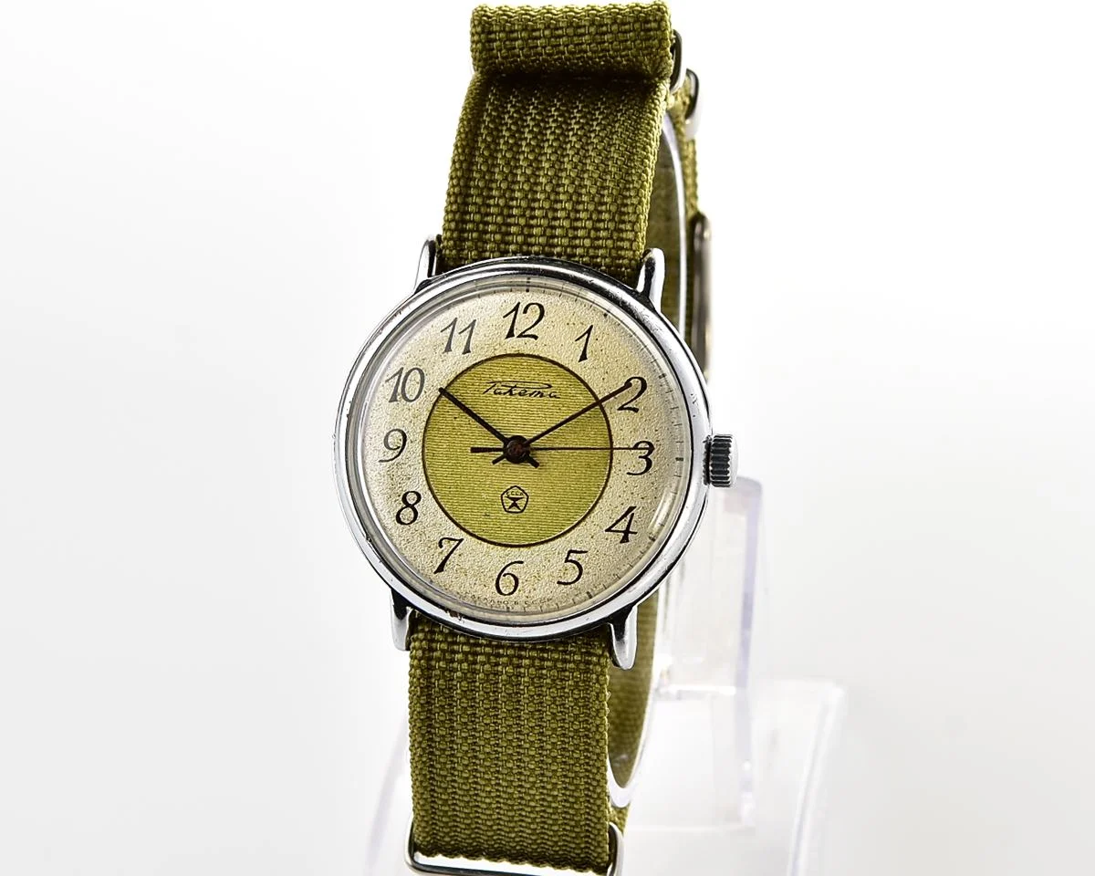 Soviet Raketa vintage mechanical watch with uncommon textured dial