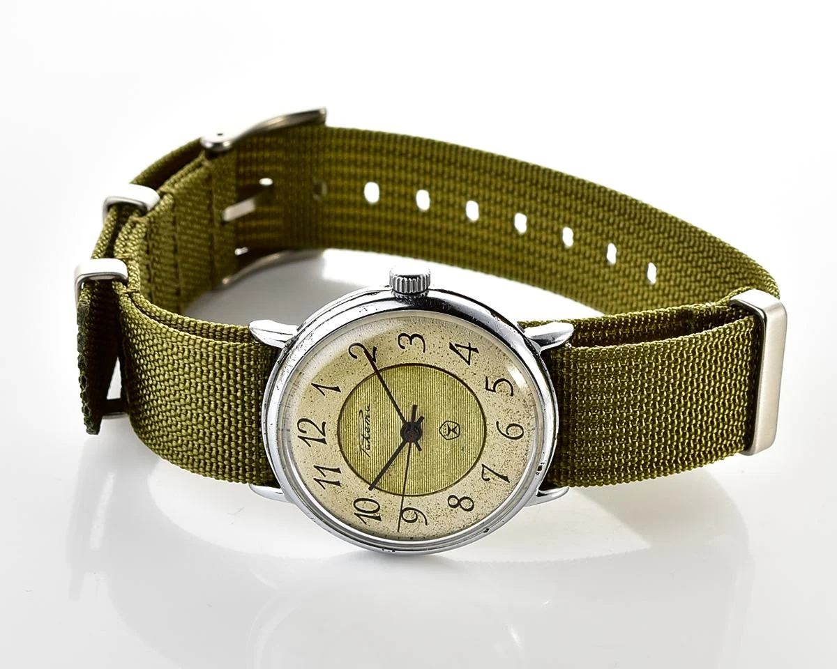 Soviet Raketa vintage mechanical watch with uncommon textured dial