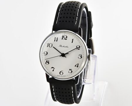Soviet RAKETA elegant vintage mechanical watch with silicon strap