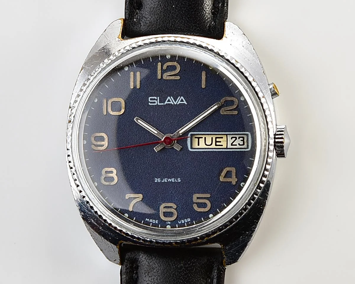 Slava vintage Soviet mechanical wristwatch